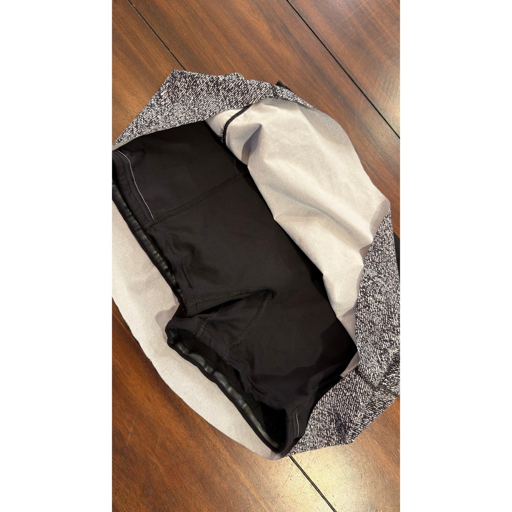 Lululemon Pace Rival Skirt Black White Static Print Athletic Skort Women Size 4 - Picture 11 of 14